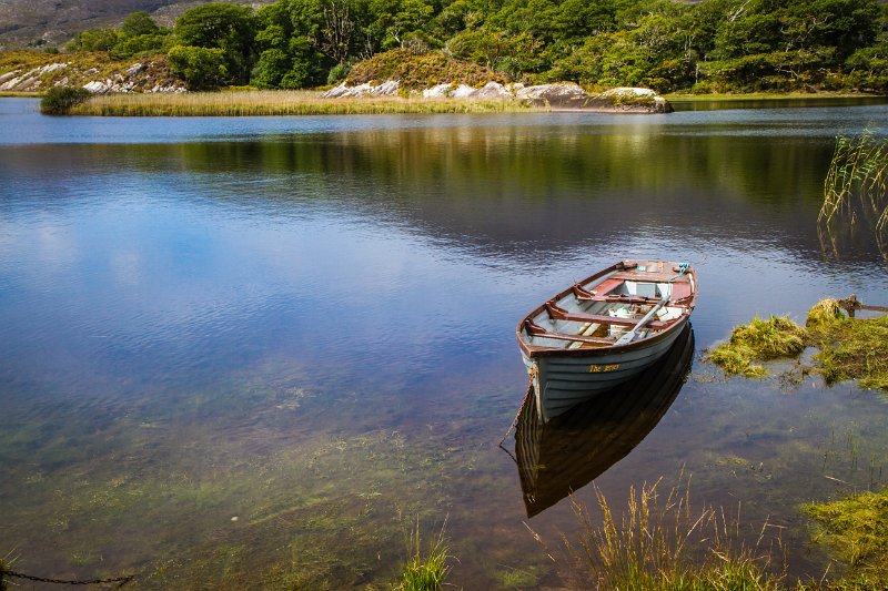 Boat anchored in the Upper Lake Kilarney County Kerry.jpg